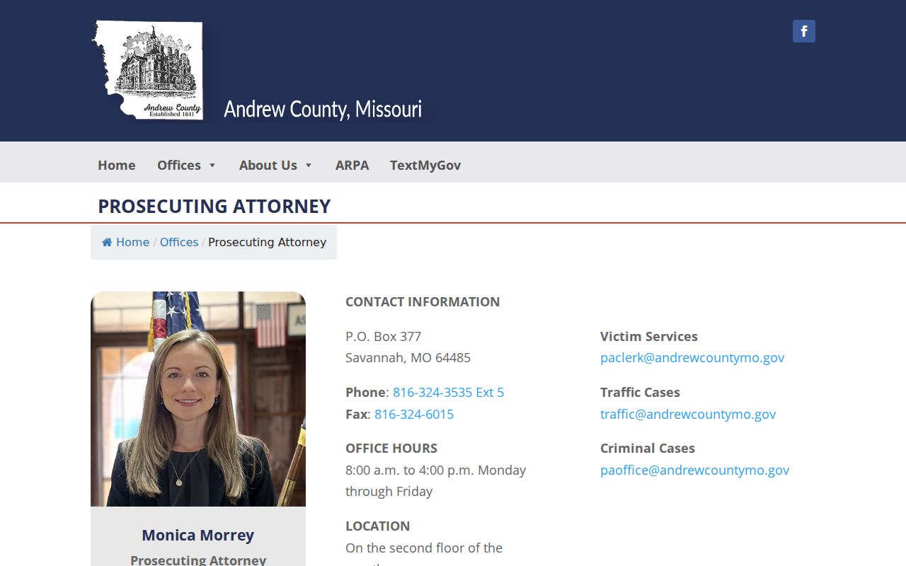 Andrew County criminal docket prosecutor office information