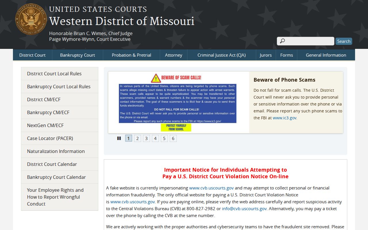 Andrew County court docket federal court boundary information