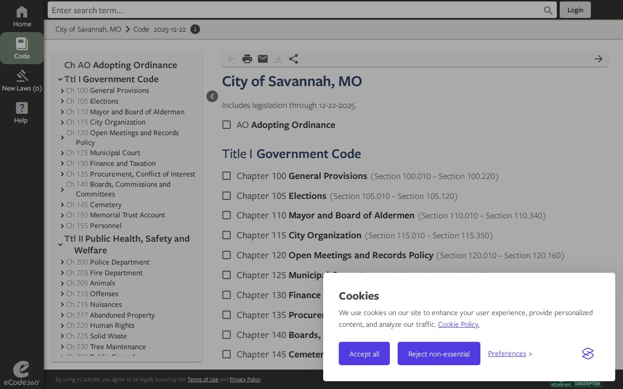 Andrew County traffic court records and Savannah municipal code source